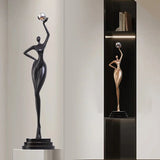 Light luxury living room decoration pieces porch TV cabinet vertical high Italian abstract figure art sculpture advanced sense
