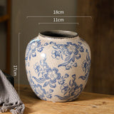 Blue and White Porcelain Vases Flower Arrangements Home Decoration Living Room Ornaments Chinese Style Ceramic Retro Porcelain