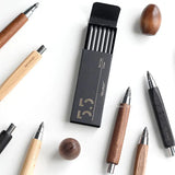 New 5.5x5.6mm Automatic Pencil Imported Movement Architectural Drawing Sketching Core Sharpener Walnut Wood Carbon Rod Set