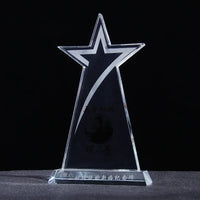AOOKMIYA Customized Transparent Crystal Trophy, Five-Star, Creative Awards Ceremony, Competition Event, Craft Gift, Home Decorations, 1Pc