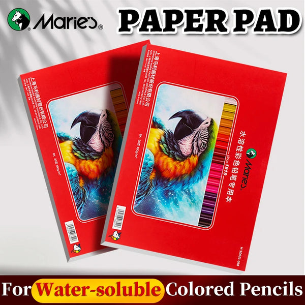 AOOKMIYA Marie's Water-soluble Colored Pencils Paper Pad 30 Pages A4/8K,Drawing Sketchbook 111lb/180g for Acrylic Marker,Watercolor