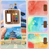 AOOKMIYA Travel Paint Palette Pocket Artist Watercolor Set Mini Watercolor Palette Set Wooden Grid Paint Box for Artists and Students  AOOKMIYA.COM