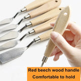 AOOKMIYA 18pcs High Quality Stainless Steel Oil Painting Knife Set Beech Wood Handle Oil Painting Scraper Painting Tool Art Supplies