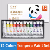 AOOKMIYA 12 Colors Artists Tempera Paint Set 12ml/0.4oz,Rich Vivid, Excellent Coverage for Canvas,Paper,Artists,Hobbies,Great for Easter