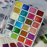 AOOKMIYA Laser Solid Watercolor Paint 12 Colors 1ML Magic Color Line Painting Stroke Calligraphy Brush Nail  Aquarelle  Art Supplies