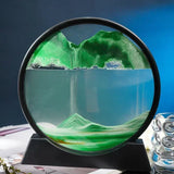 AOOKMIYA ART+ Creative Gifts 3D Moving Sand Art Picture Round Glass Deep Sea Sandscape Hourglass Quicksand Craft Flowing Sand Painting Office Home Decor Gift