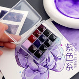 AOOKMIYA Purple Series White Night Watercolor Paint Packed 0.5/1ML12 Color Portable Watercolor Box Master Painting Art Supplies