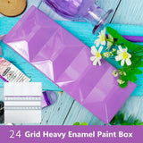Heavy Enamel 24 Grid Solid Watercolor Paint Box Dust-proof Box Portable Palette Art Paint Empty Box Artist Art Supplies