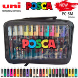 New 24Colors Japan UNI Posca Marker Pen PC-5M /PC/3M Art Supplies Stationery Painting Graffiti mManga Phone Case Tire Paper