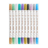 10Pcs Metal Colorful Double Head Nail Tattoo Pen, Beautiful Pen, Student Greeting Card, Handbooks Painting, Wholesale Stationery