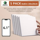 AOOKMIYA Marie's 8x8" Stretched Canvas Blank 5 Pack, Small Size 20 x 20 cm,For Acrylic Pouring Painting,Oil,Perfect for Adults & Hobbyist