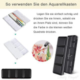 AOOKMIYA 37 Wells Watercolor Painting Box With 3 Water Brushes, Empty Watercolor Painting Iron Box, Suit For Watercolor Painting, Gouache  AOOKMIYA.COM