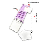 AOOKMIYA Empty Palette Portable Folding Watercolor Box 9 Compartments 0.5ML Paint Tray 3D Printing Travel Painting Artist's Art Supplies