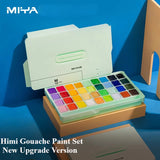 HIMI Gouache Paint Set 24 Colors x 30ml Unique Jelly Cup Design Perfect for Beginners Students Artists Paint on Canvas Paper