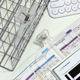 Bao Gai Tou Book Clip School Supplies  Thickened Material Smart Arc Design Transparent Practical Note Holder Fixed File