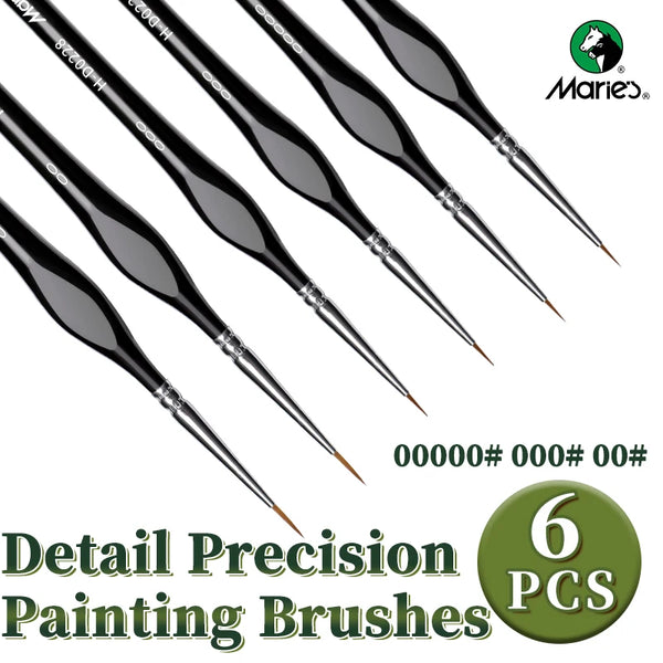 AOOKMIYA 3/6pcs Marie's Micro Paint Brushes,Miniature Paintbrushes with Triangular Handles for Acrylic,Craft,Models,Mini Figure,Rock