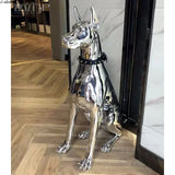 Nordic Fashion Electroplated Dog Statue, Resin Home Crafts, Large Living Room Floor Ornaments living room decoration
