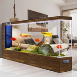 Super large floor-to-ceiling fish tank living room company hotel giant aquarium screen partition ultra-white glass53
