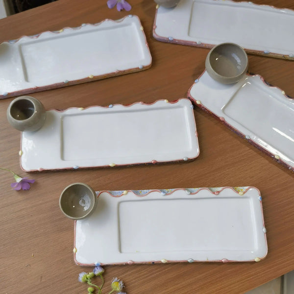 AOOKMIYA Ceramic Watercolor Painting  Palette, Handmade Hand-painted  AOOKMIYA.COM