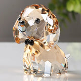 Crystal Dog Figurine for Birthday Gifts Chinese Zodiac Animal Art Craft Lucky Fortune Desktop Decor for Home Office Display