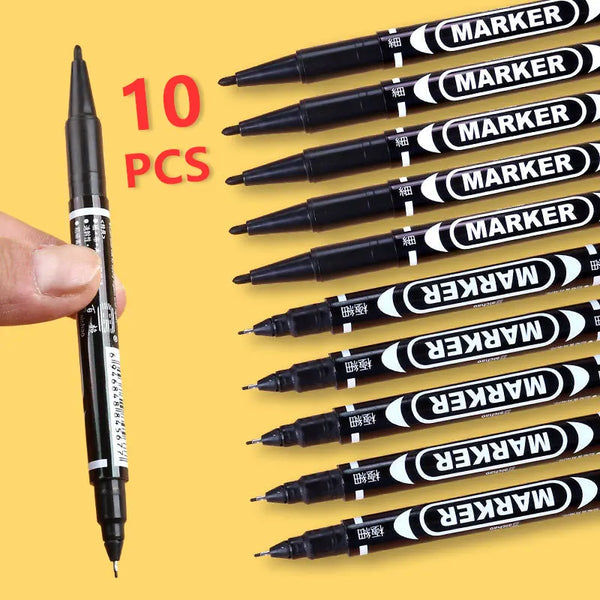 AOOKMIYA 10 PCS Permanent Markers Pens Manga Waterproof Double Sided Colored Oily Ink Sketch Painting Art School Supplies Stationery