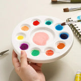 AOOKMIYA Portable Ceramic Palette Round Flower Multi-grid Palette Paint Tray Gouache Watercolor Paint Painting Art Supplies