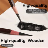 AOOKMIYA Marie's 12pcs Artist Pencils 12B/14B/16B,Black Graphite Core,Matte Pencil Set for Sketching,Drawing,Shading for Artists,Students