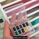 AOOKMIYA ROSA New 10 Color Artist Watercolor Pigments Precipitated Color Pack 0.5/1ML Master Watercolor Paint Student Painting Supplies