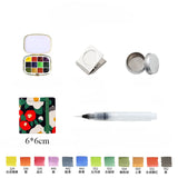 AOOKMIYA Portable 12-color Schmincke Watercolor Paint Box Set Watercolor Subpackage Student Sketching Travel Painting Art Supplies