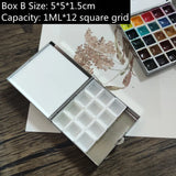 Empty Portable Watercolor Paint Box Metal Watercolor Sub-packing Box Pigment Moisturizing Box Sketch Painting Art Supplies
