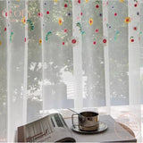 New Modern Simple Curtains Gauze Curtain for Bay Window White Gauze Curtain Sunscreen No Drilling Track Hook Custom Window Gauze