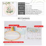 AOOKMIYA DIY Embroidery Kit Cat Plant Printed Pattern Beginner Cross Stitch Set Needlework Hoop Handmade Sewing Hobby Kits