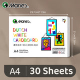 AOOKMIYA 30 Sheets Marie's White Cardstock, 3 Sizes Papers, 16K/A4/8K Paintng Card Stock, Smooth Card Paper,250gsm/90 lb Heavy Card Stock