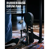 NEW!MAX Electronic Drum Set with Industry Standard Mesh Heads, 10'' Snare, 10'' Tom3, 12'' Crash, 450+ Authentic Sounds