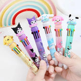 Sanrio Kuromi Ballpoint Pen 36pcs 10-Color Marker  Hello Kitty 0.7mm School Stationery Graffiti Painting Writing Instrument