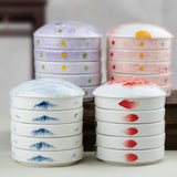 AOOKMIYA New Five-layer Covered Ceramic Palette Chinese Painting Pigment Watercolor Palette Calligraphy Ink Cartridge Art Supplies