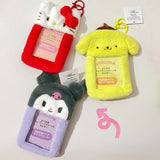 Kawaii Cartoon Anime My Melody Kuromi Plush Card Holder Cute 3-inch Hello Kitty Cinnamoroll Backpack Pendant Keychain Girl Gifts