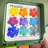 MAIRTINI Travel Watercolor Paint Set 9-color Mini Portable Palette Solid Watercolor Paint Sketching Painting Brush Art Supplies