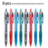 Deli 4/8pcs 0.5mm Black Red Blue Dark Blue Ink Gel Pen Office Supplies Signing Pen School Student Supplies Stationery Gift