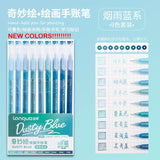 198/6 PCS Drawing Highlighter Morandi Gel Pen Student Diary Scrapbook Painting DIY Gel Pen Office School Supplies Stationery