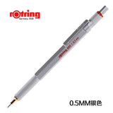 Rotring 800 Mechanical Pencil, 0.7 mm,0.5mm Silver Metal Barrel /Black Hexagonal Grip Easier Holding and Prevents Sliding