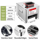 Commercial 850W Stainless Steel Electric Meat Slicer Household Meat Grinder Automatic Fish Vegetable Cutter Fillet Shredded Cut