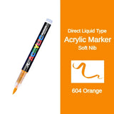 16 Colors Direct-liquid Acrylic Marker Pen Waterproof Pen Soft Brush Nib for Glass Stone Metal Glass Art Supplies Stationery