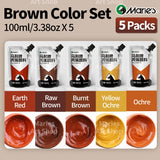 AOOKMIYA Marie's 5 Colors Acrylic Paint Sets, Brown Color for Models,Craft,DIY,Rock,Glass,Painting,Canvas,Eggs,Gift for Adults,Artists