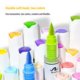 60-168 Color Acrylic Markers Set Double Nib Vibrant Paint Pens Waterproof for Rock Canvas Wood Stone Art Craft School Stationery