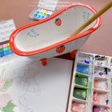 Ceramic Watercolor Palette Campus Oil Painting Chinese Paints White Porcelain Shell Palette Artists Color Mixing Palette