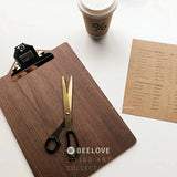 Black Walnut A4 File Folder Board Brass Gold Solid Wood Coffee Shop Order Folder Restaurant Menu Folder Student Sketch Folder