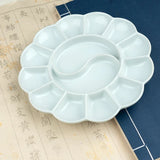AOOKMIYA Ceramic Watercolor Palette Multi-grid Flower Shape Gouache Paint Palette Jingdezhen Palette Artist Painting Art Supplies