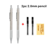Mechanical Pencil Set 0.3 0.5 0.7 0.9 1.3 2.0mm Full Metal Art Drawing Painting Automatic Pencil with Leads Office School Supply