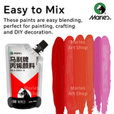 AOOKMIYA Marie's 5pcs 100ml/3.38oz Red Colors Acrylic Paint Set for Models,Craft,DIY,Rock,Glass,Painting,Canvas,Eggs for Adults, Artists
